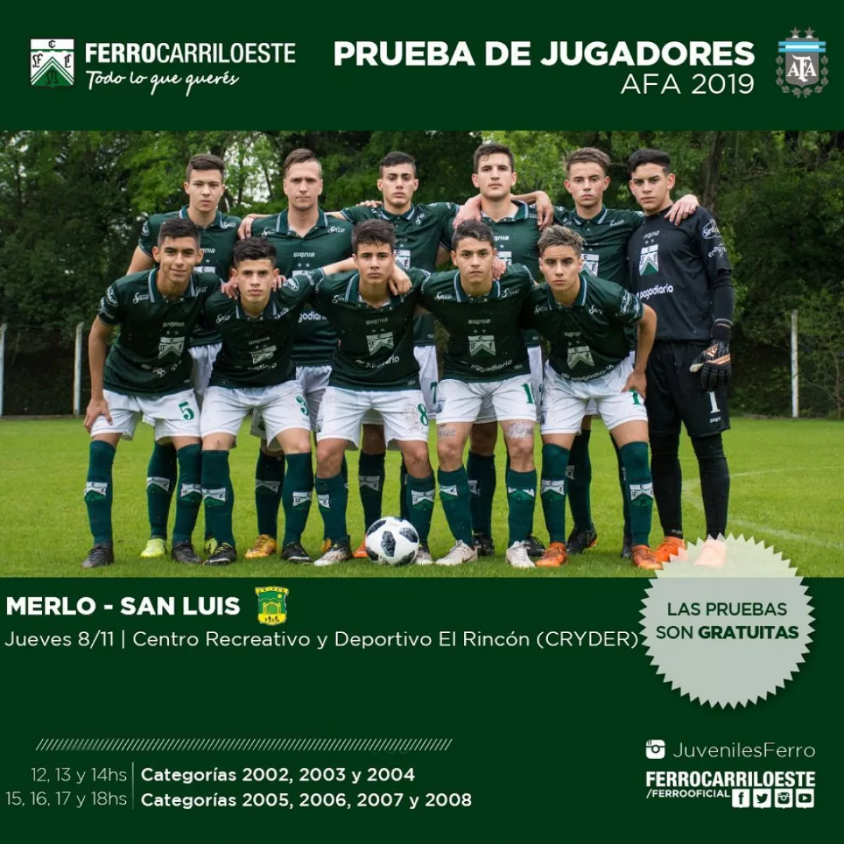 El club Ferro Carril Oeste probará jugadores de básquet y futbol