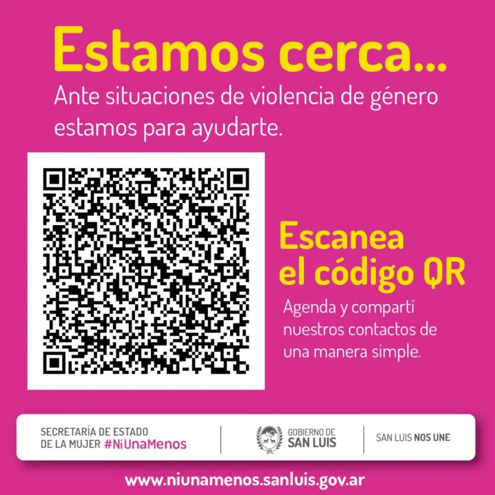 En San Luis, impulsan un código QR para ayudar a las víctimas de violencia de género